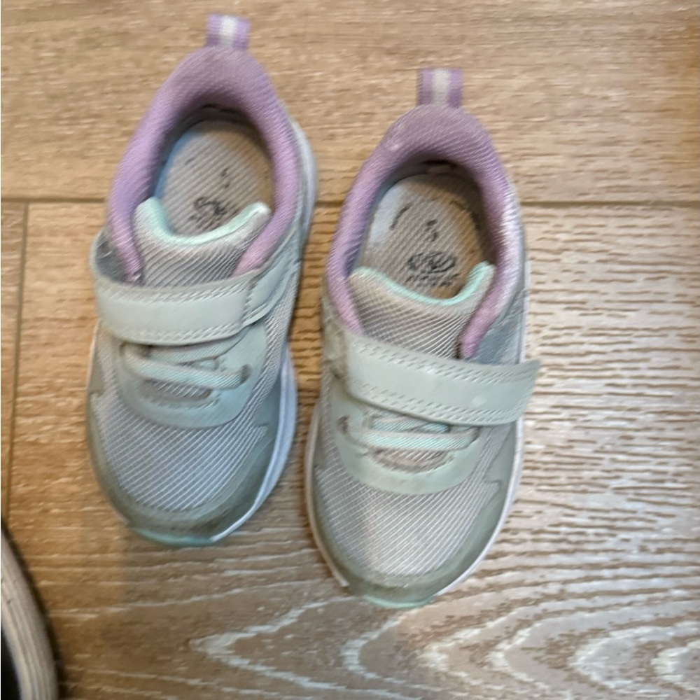 Kids' Gray and Purple Sneakers